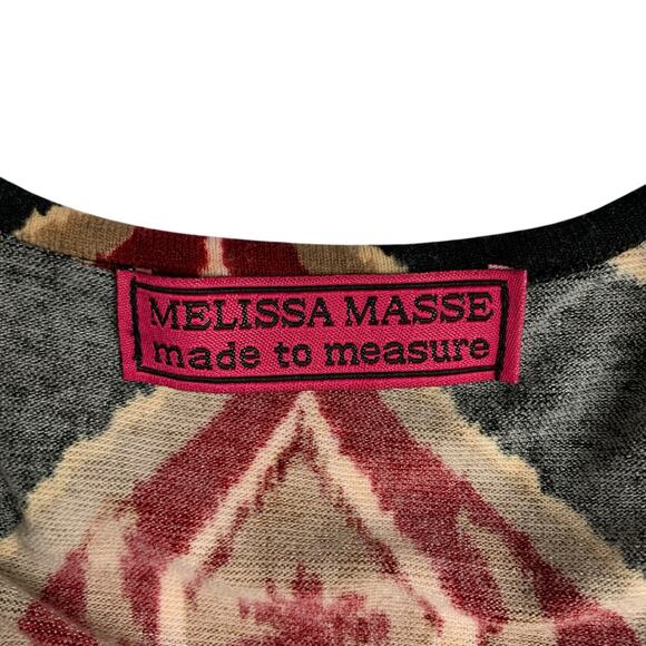 Melissa Masse Dress Made To Measure Red Black Knit Women's M - Picture 9 of 10